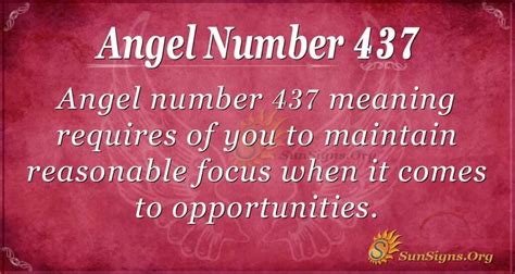 437 Angel Number Meaning